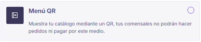 Opción Menú QR