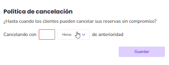 Configuración de la política de cancelación