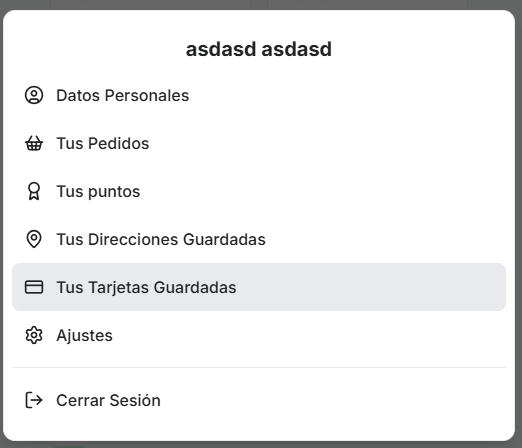Perfil del comensal en la tienda online con la opción Tus puntos