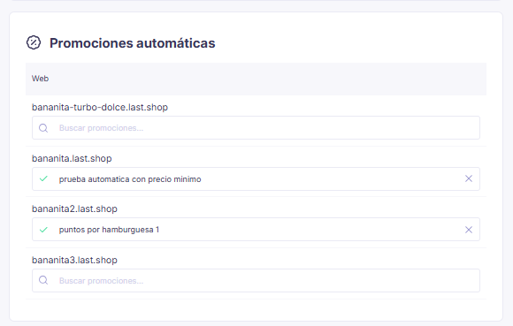 Configuración de promociones automáticas por dominio