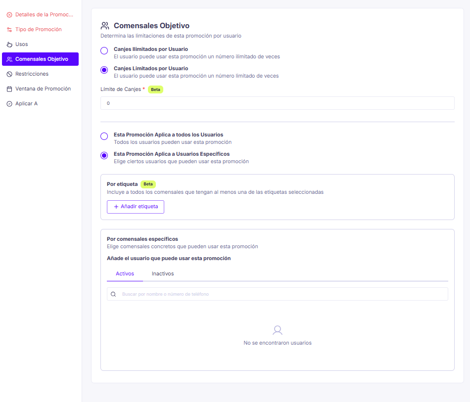 Paso Comensales Objetivo